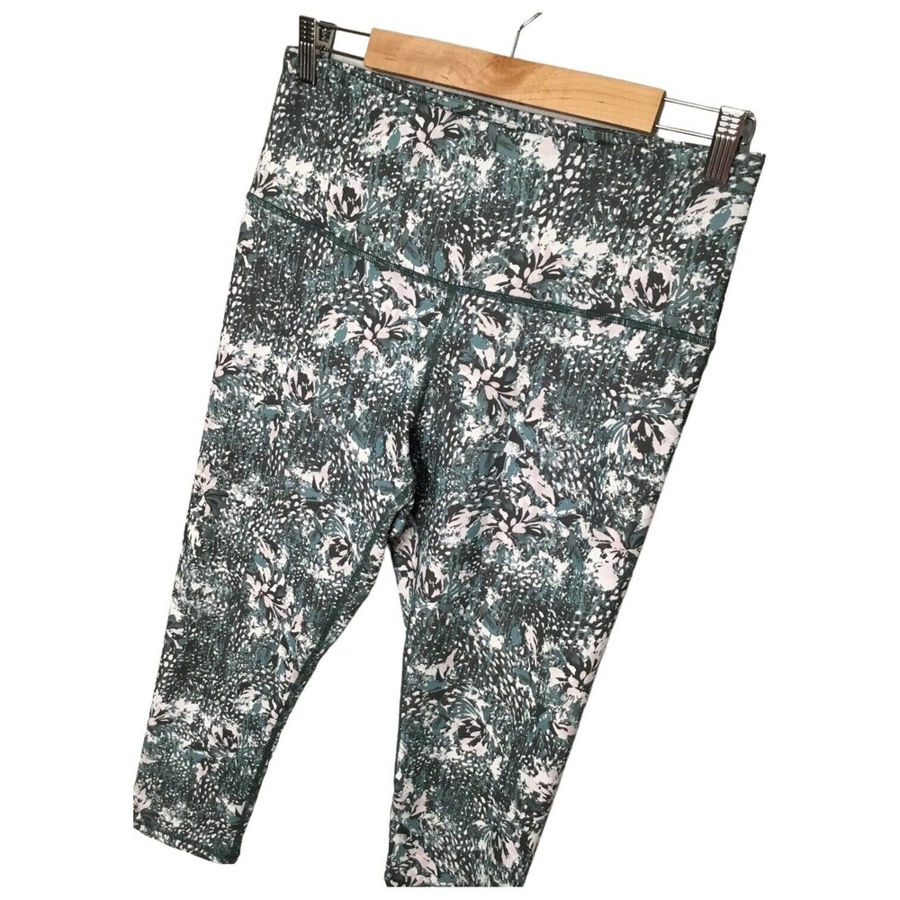 Gaiam Urban Chic Willow High Rise Workout Yoga Om Capri Leggings Green L - Picture 4 of 16